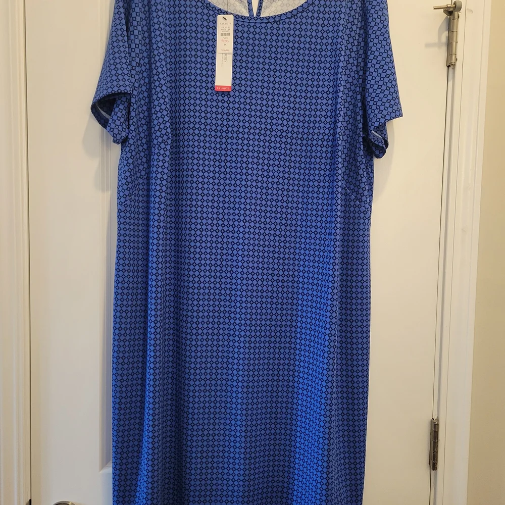 Talbots Blue Patterned Dress - Picture 1 of 4